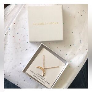 🧨🔥Elizabeth Stone - Gold Crescent Necklace - 18”